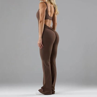 Women's Jumpsuit Festive With Flared Pipes Polyester