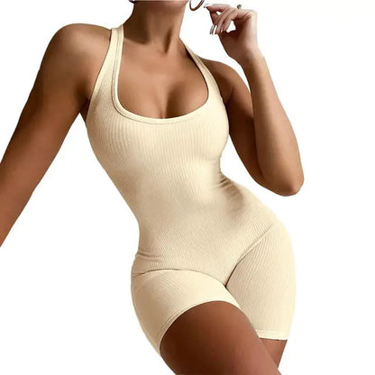 Women's Jumpsuit Ribbed Bodycon Stylish Polyester