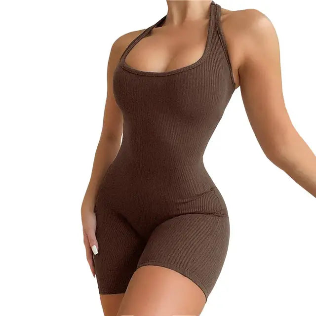 Women's Jumpsuit Ribbed Bodycon Stylish Polyester