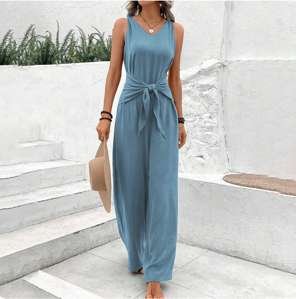 Women's Jumpsuit Sleeveless Flowing Lightweight Fabric