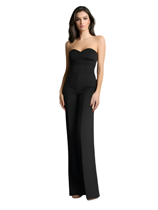 Women's Jumpsuit Strapless High Waisted Black Festive