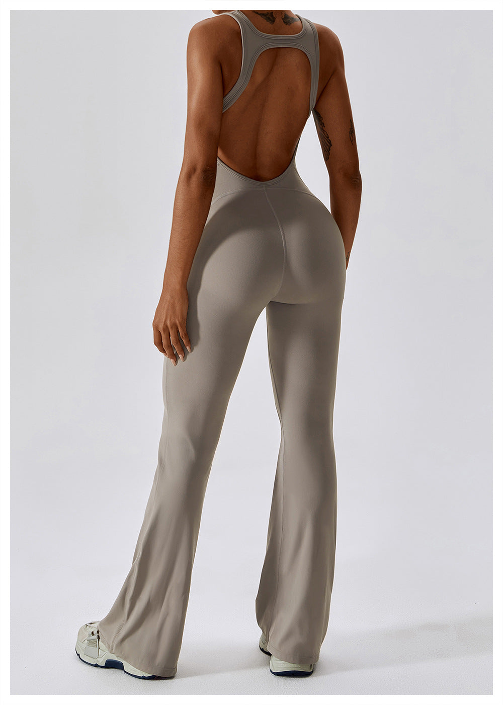 Women's Jumpsuit V-Neck Waisted Nylon Sporty