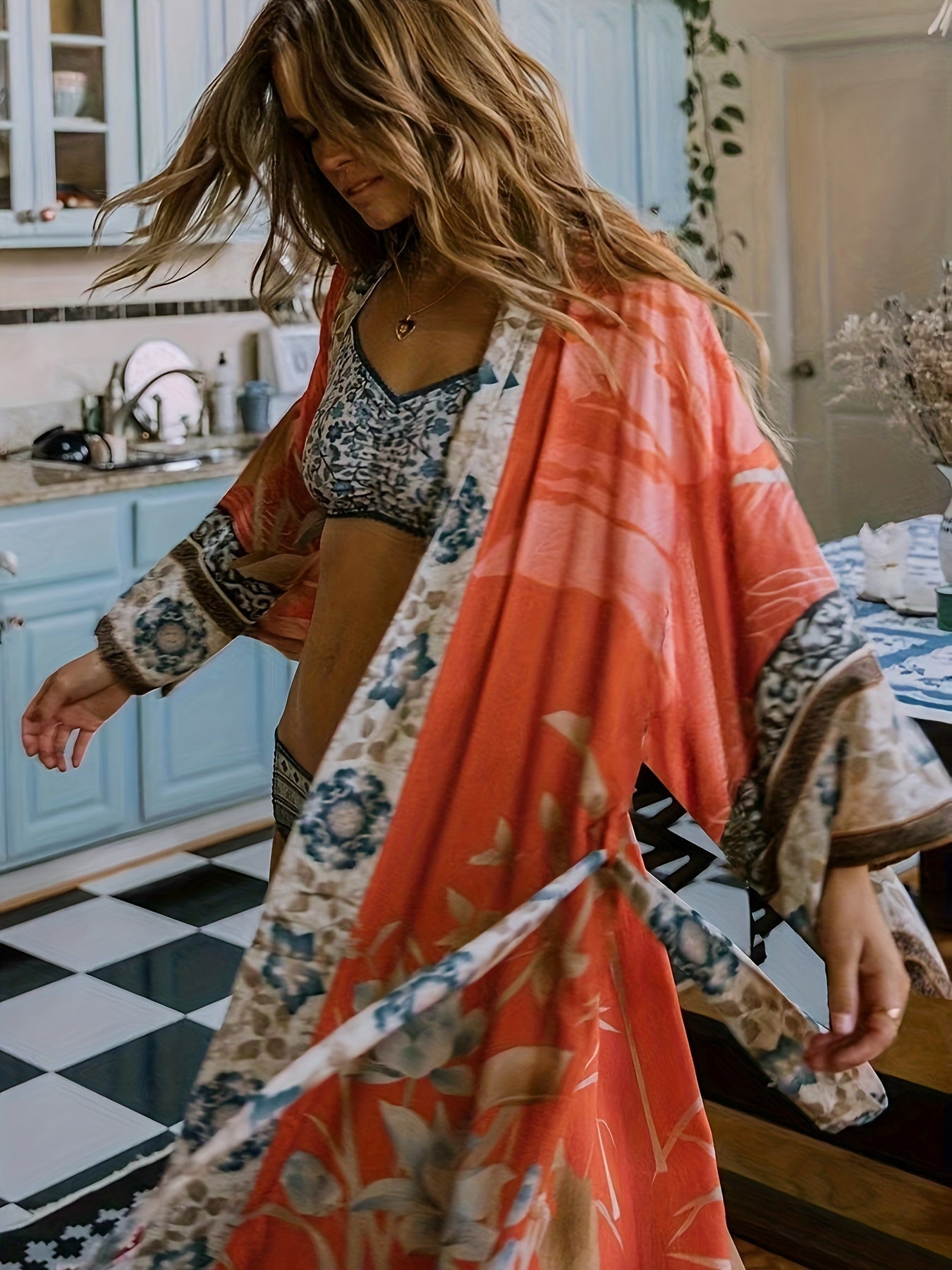 Women's Kimono Floral Print Lightweight