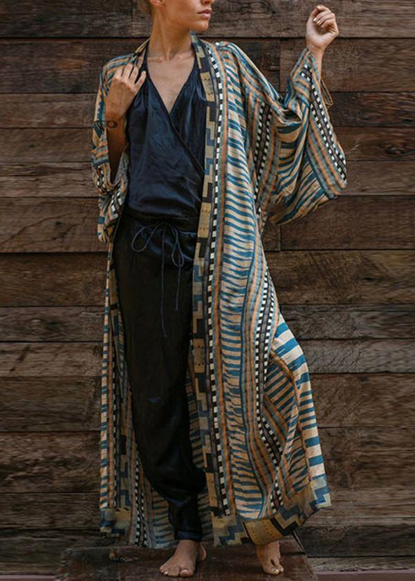 Women's Kimono jacket Long sleeves Geometric Print