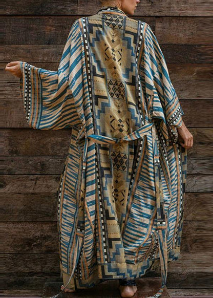 Women's Kimono jacket Long sleeves Geometric Print