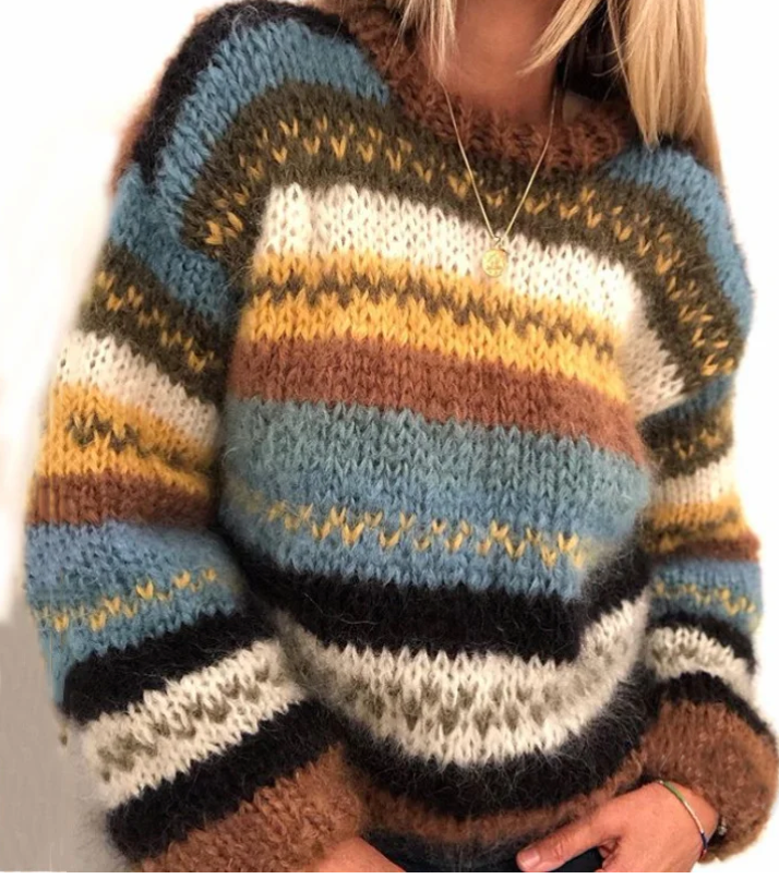 Women's Knitted Style Sweater Comfortable Acrylic Wool Blend
