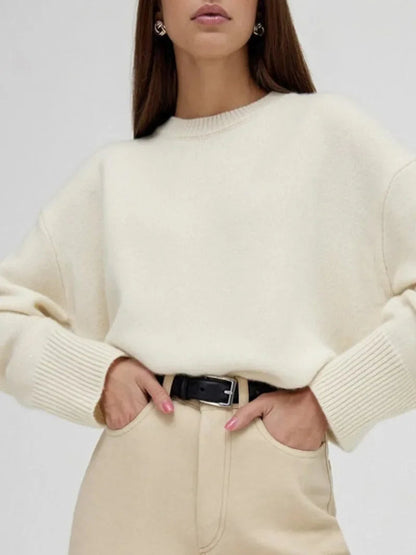 Women's Knitted Style Sweater Round Neck Soft Material