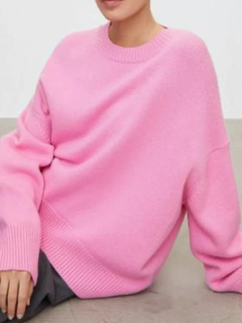 Women's Knitted Style Sweater Round Neck Soft Material