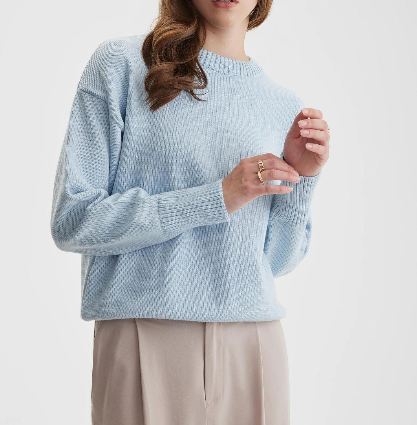 Women's Knitted Style Sweater Round Neck Soft Material
