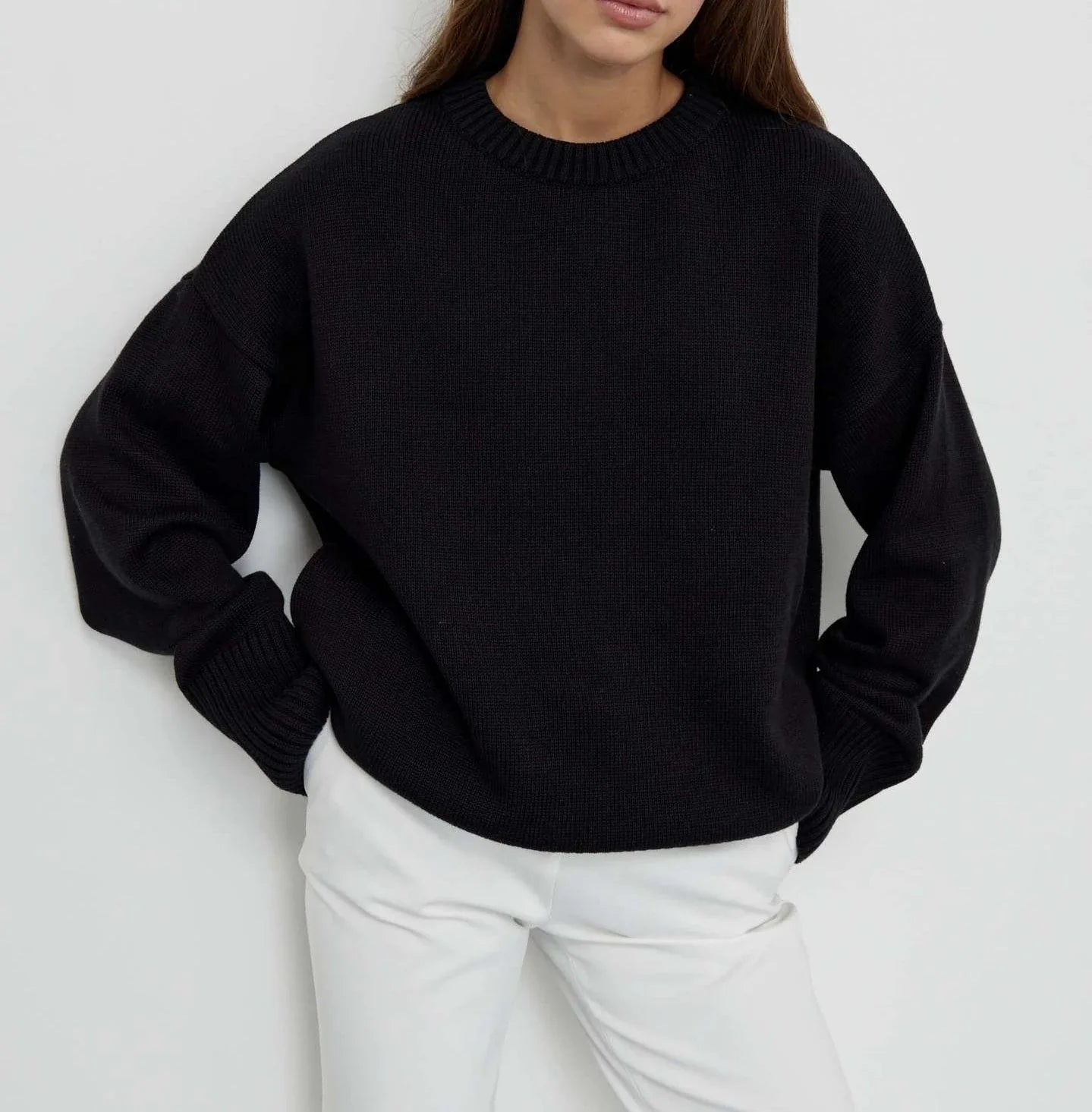 Women's Knitted Style Sweater Round Neck Soft Material
