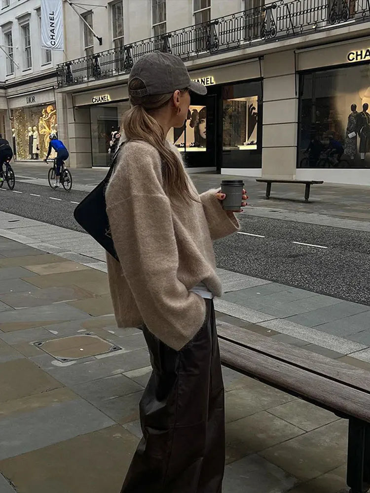 Women's Knitted Sweater Modern Soft Cotton Blend