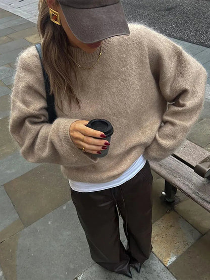 Women's Knitted Sweater Modern Soft Cotton Blend