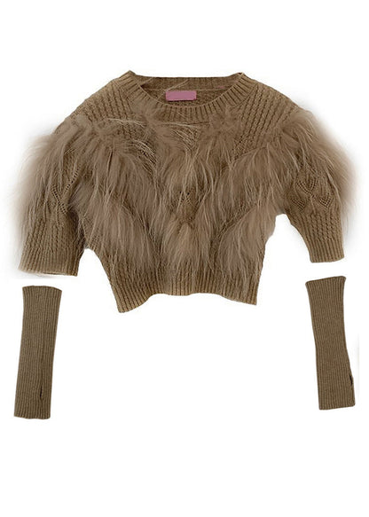Women's Knitted Sweaters with Patchwork Design