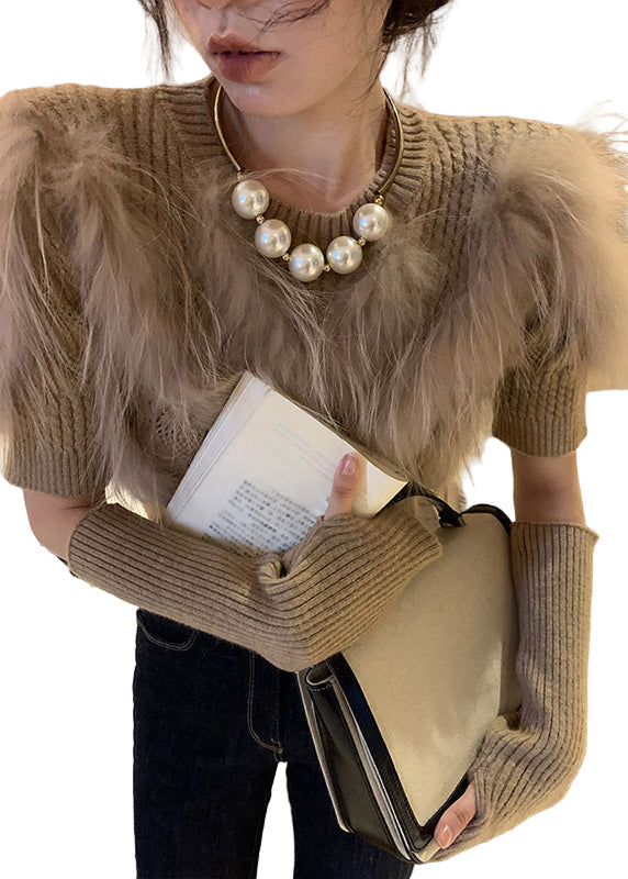 Women's Knitted Sweaters with Patchwork Design