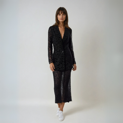 Women's Lace Blazer and Skirt Set