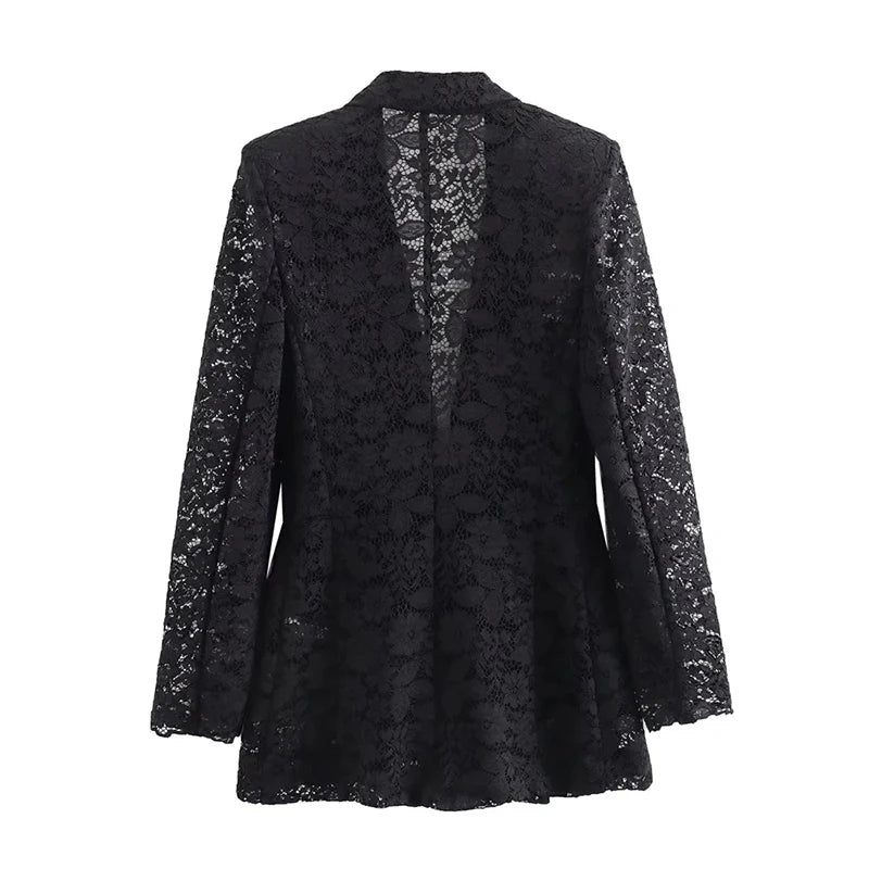 Women's Lace Blazer and Skirt Set