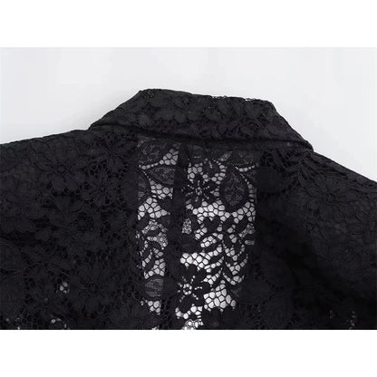 Women's Lace Blazer and Skirt Set