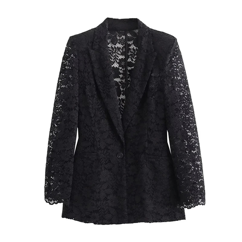 Women's Lace Blazer and Skirt Set