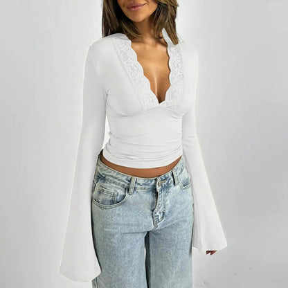 Women's Lace Top Elegant Chic Cotton
