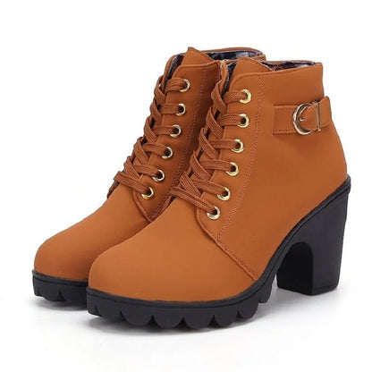 Women's Lace-up Pump Boots