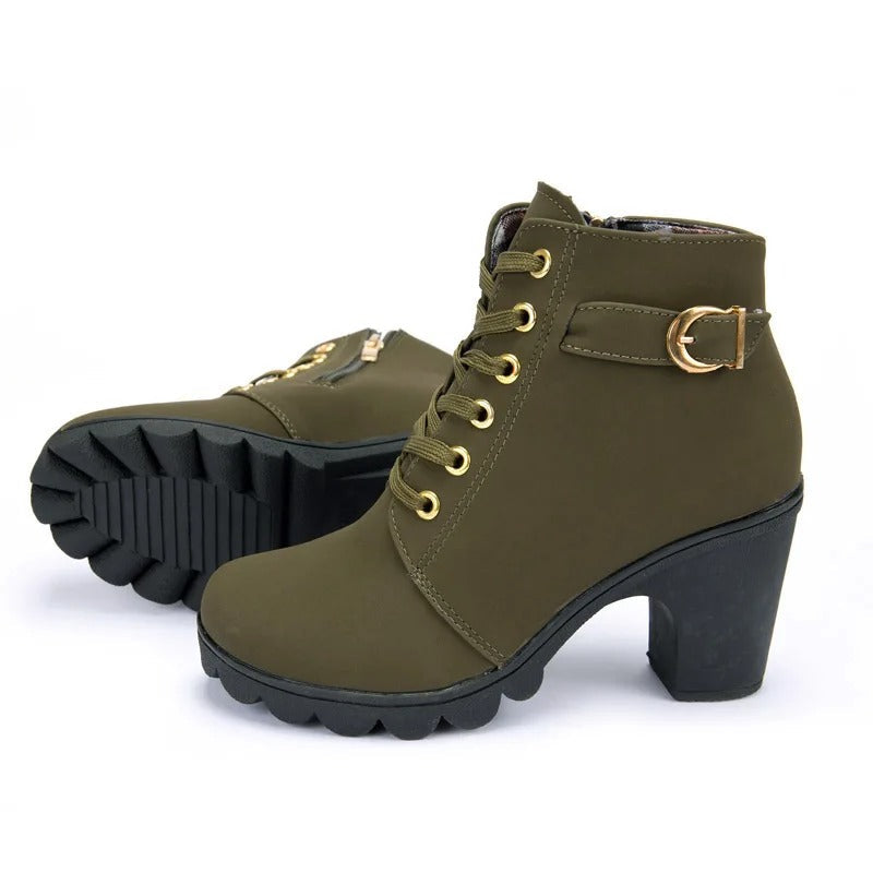 Women's Lace-up Pump Boots