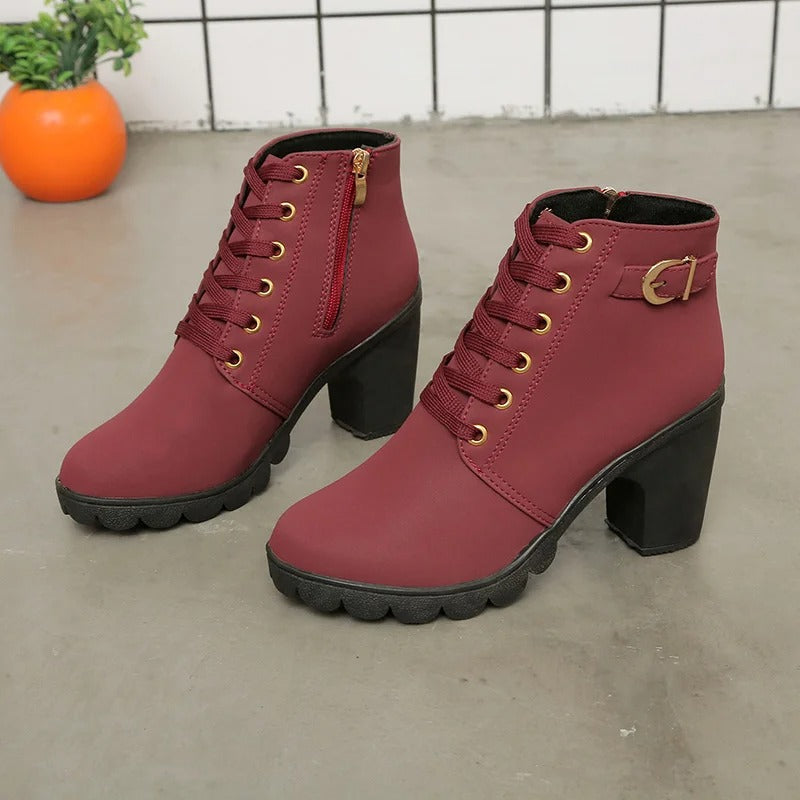 Women's Lace-up Pump Boots