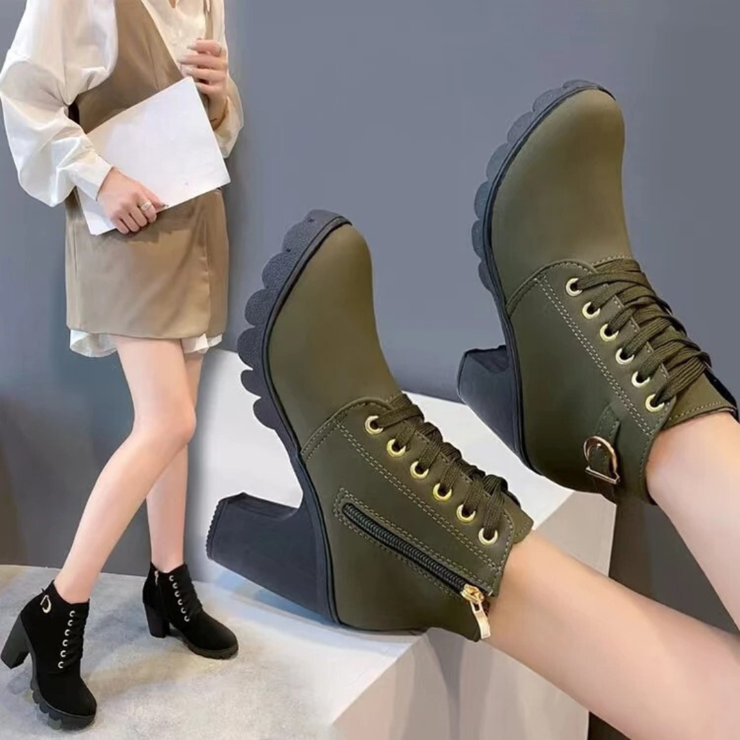 Women's Lace-up Pump Boots