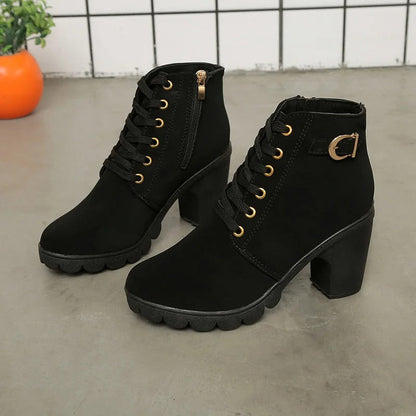 Women's Lace-up Pump Boots