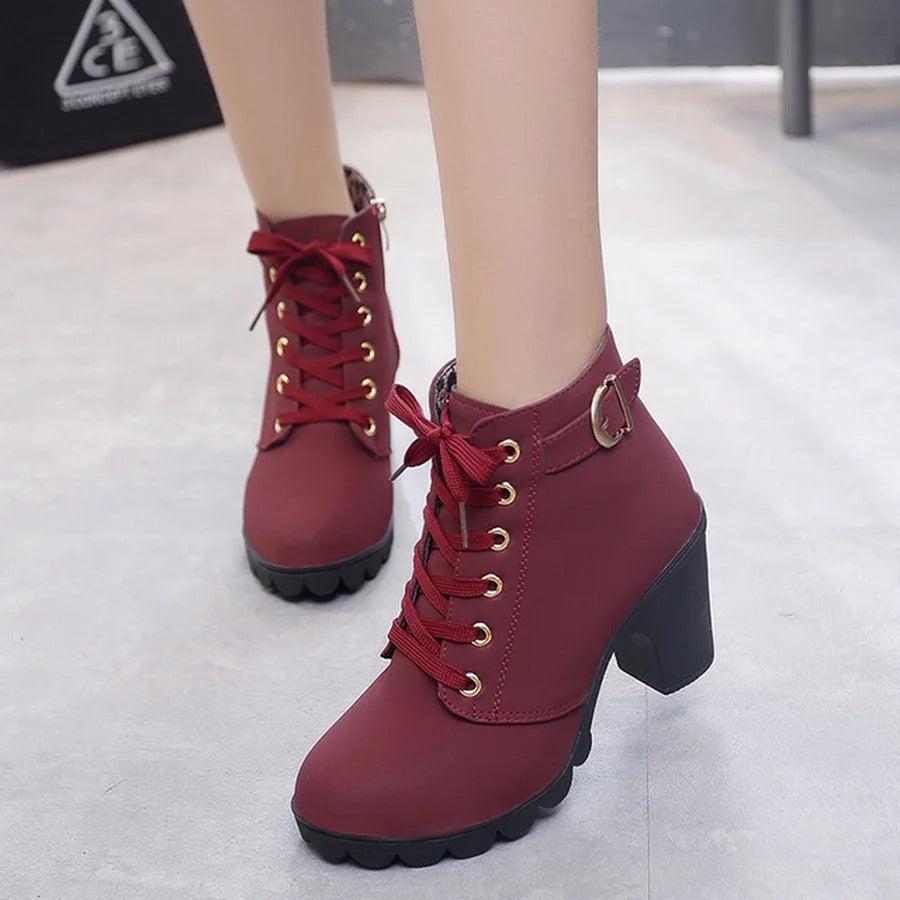 Women's Lace-up Pump Boots