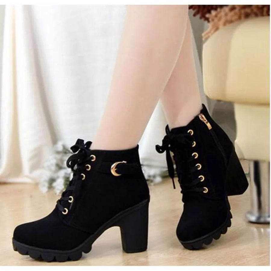 Women's Lace-up Pump Boots