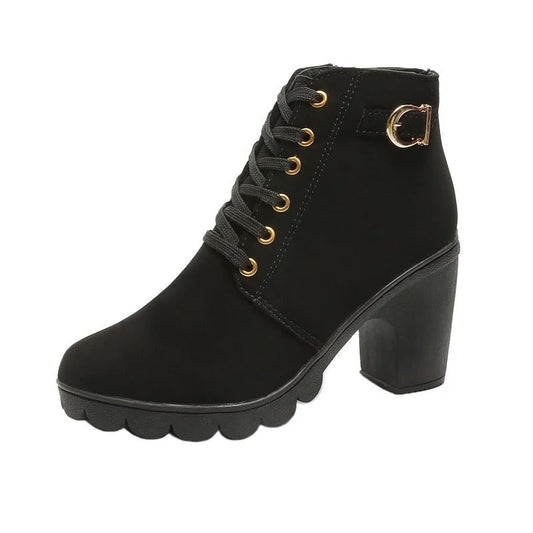 Women's Lace-up Pump Boots