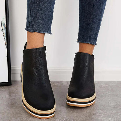 Women's Leather Boots With Warm Lining