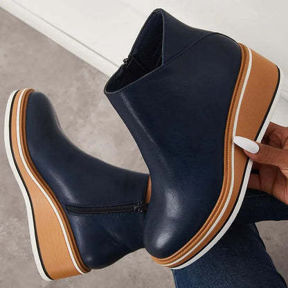 Women's Leather Boots With Warm Lining