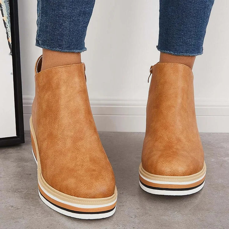 Women's Leather Boots With Warm Lining