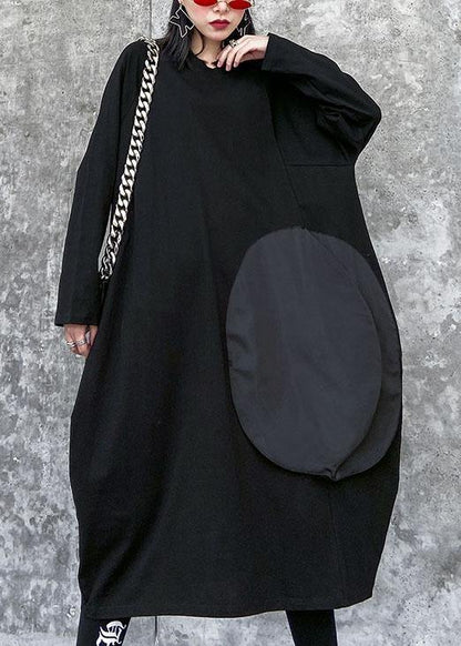Women's Light Dress with O-neck and Pockets