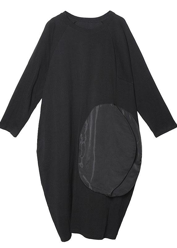 Women's Light Dress with O-neck and Pockets