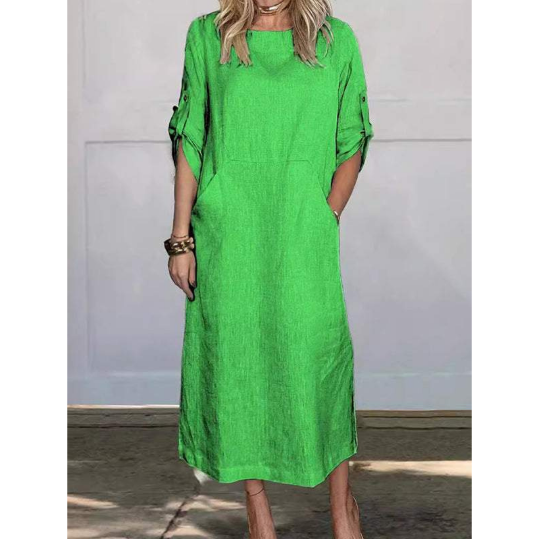 Women's Long Dress Boxy Fit Cotton for Casual Days