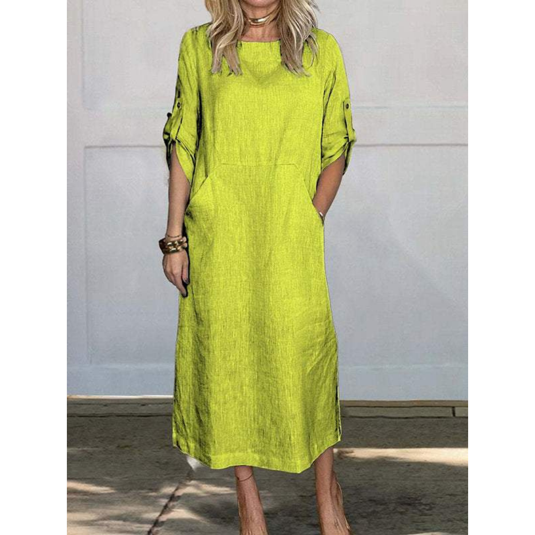 Women's Long Dress Boxy Fit Cotton for Casual Days