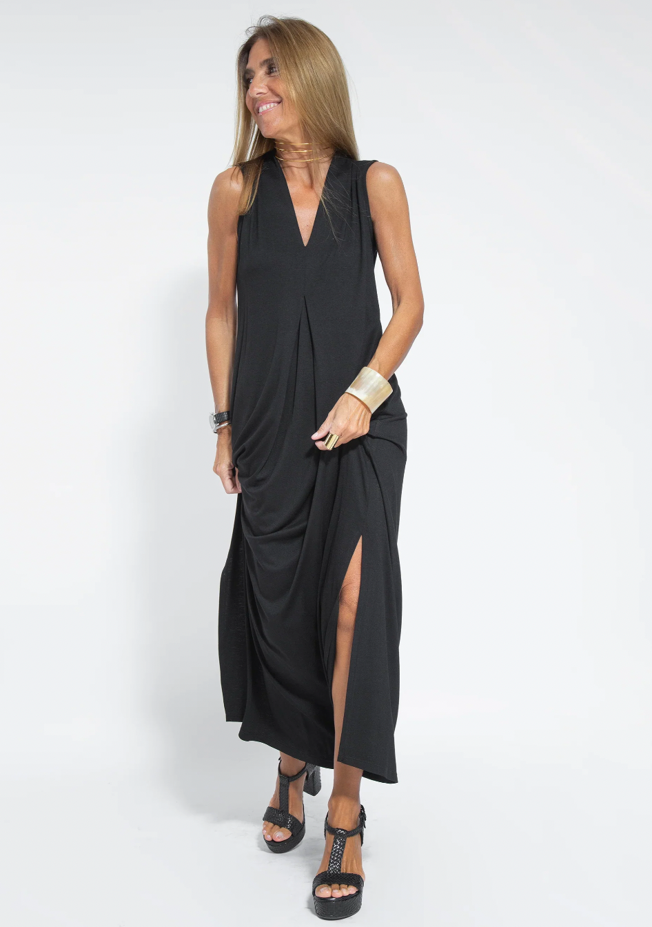 Women's Long Dress Elegant Summer Style Cotton Maxi Dress for Summer