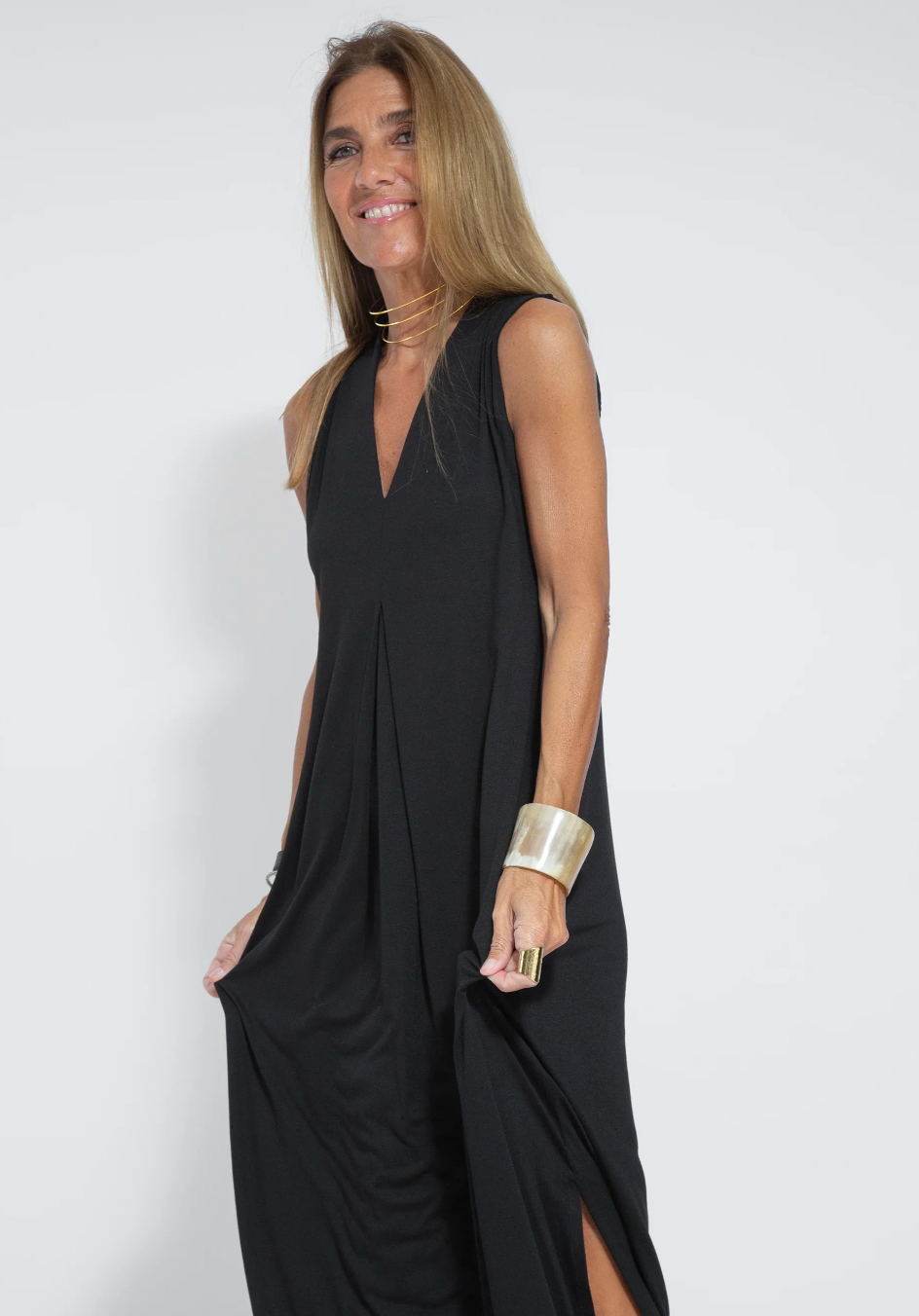 Women's Long Dress Elegant Summer Style Cotton Maxi Dress for Summer