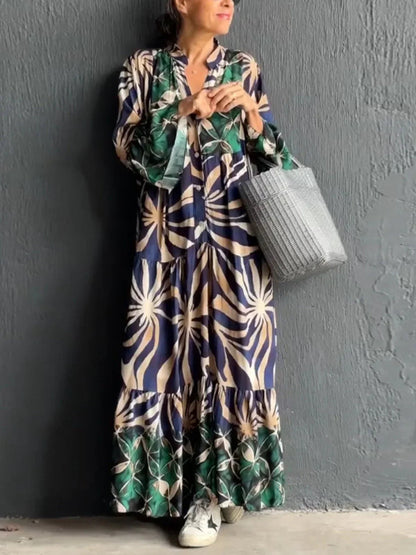 Women's Long Dress Relaxed Fit Trendy Print High Quality Fabric