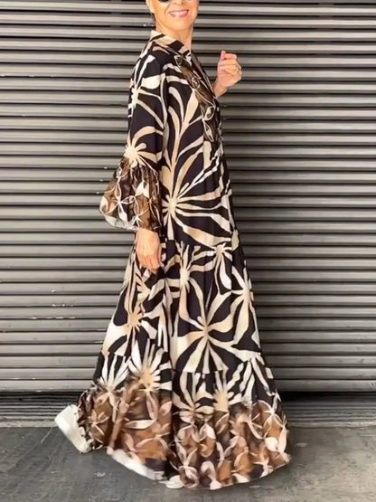 Women's Long Dress Relaxed Fit Trendy Print High Quality Fabric