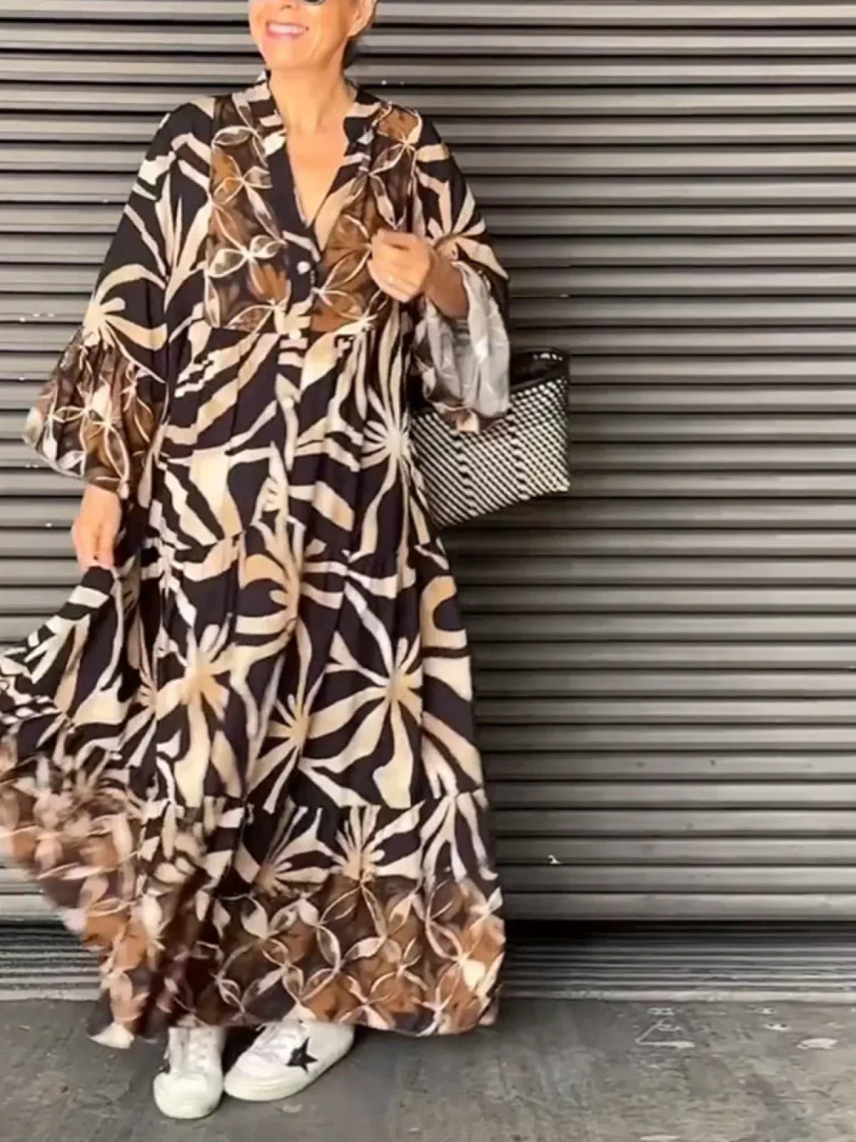 Women's Long Dress Relaxed Fit Trendy Print High Quality Fabric