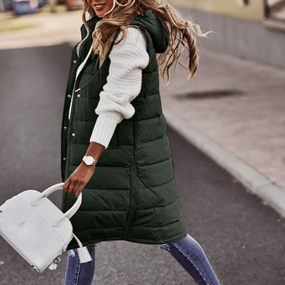 Women's Long Hoodie Vest Casual Trendy