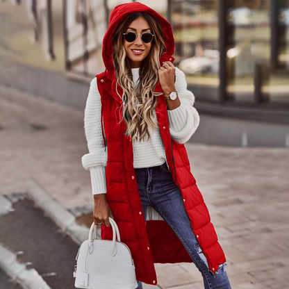 Women's Long Hoodie Vest Casual Trendy