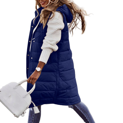 Women's Long Hoodie Vest Casual Trendy