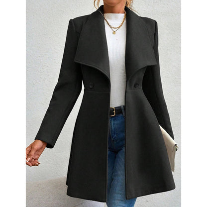 Women's Long Jacket Elegant Waist Cut Winter