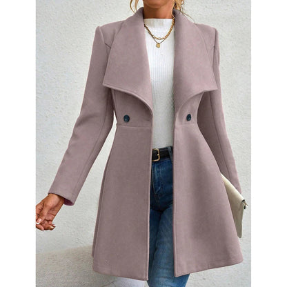 Women's Long Jacket Elegant Waist Cut Winter