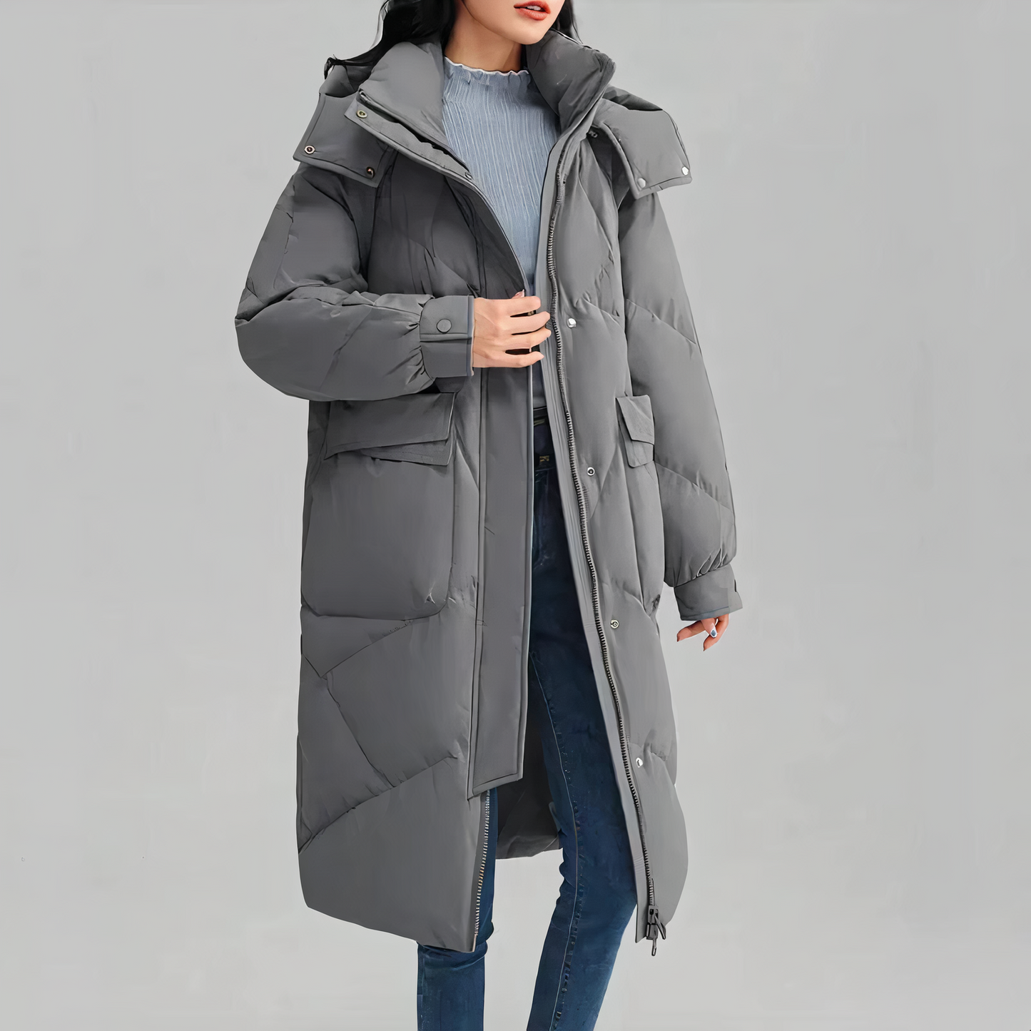 Women's Long Jacket Stylish and Warm