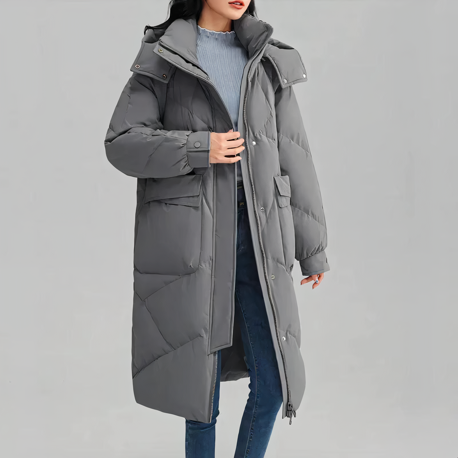 Women's Long Jacket Stylish and Warm